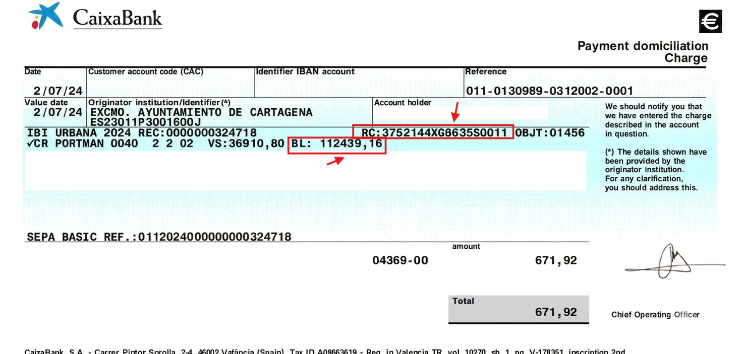 IBI Cartagena bank statement