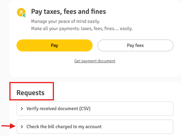 Check the bill charged to my account
