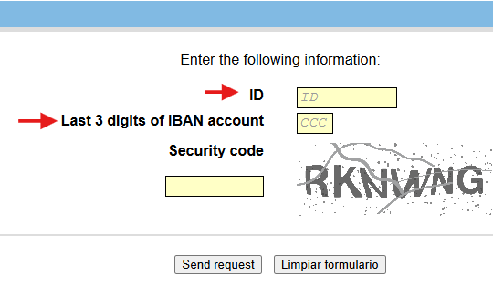 Enter the direct debit reference and the last three digits of the bank account used for payment