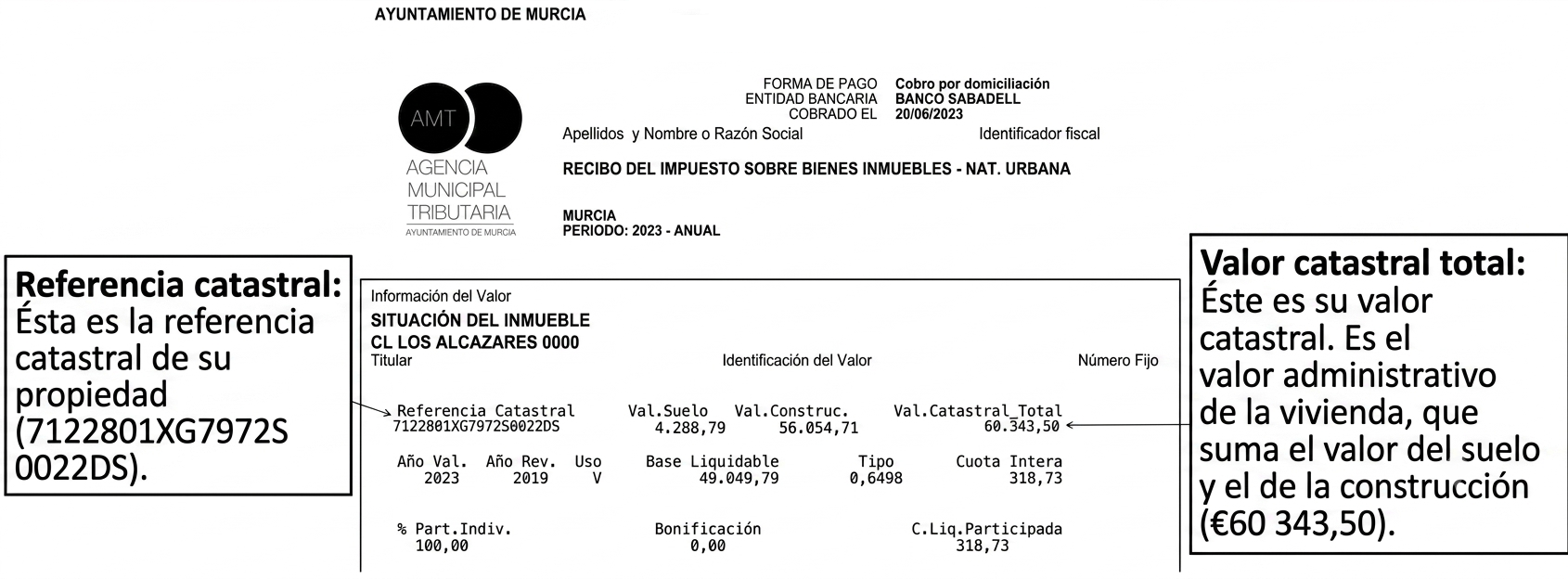 RECIBO IBI AYUNTAMIENTO MURCIA