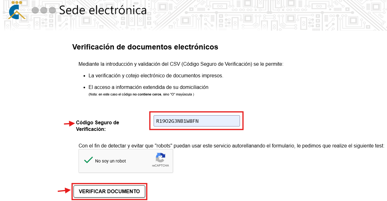 Introducir el CSV en la web del Consorcio