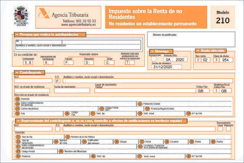 A simple guide to Spanish Tax Form 210 (“Modelo 210”) A simple guide to Spanish Tax Form 210 (“Modelo 210”)